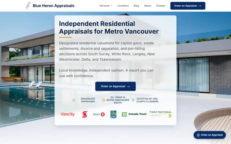 Blue Heron Appraisals: Residential appraisals, Metro Vancouver